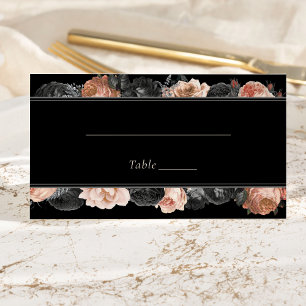 Gotische Zwart Blush Bruiloft Plaats Kaart Plaatskaartje
