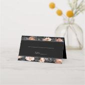 Gotische  Zwart Blush Bruiloft Plaats Kaart Plaatskaartje (Voorkant)