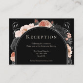 Gotische  Zwart Blush Bruiloft Receptie Informatiekaartje (Voorkant)