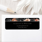 Gotische Zwart Blush Bruiloft Retouradres Etiket (Insitu)