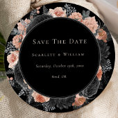 Gotische  Zwart Blush Bruiloft Ronde Save The Date
