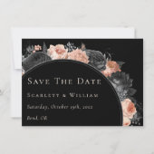 Gotische Zwart Blush Bruiloft Save The Date (Voorkant)