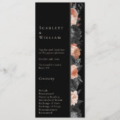 Gotische  Zwart Blush Eenvoudige Bruiloft Programmakaart (Voorkant)