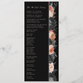 Gotische  Zwart Blush Eenvoudige Bruiloft Programmakaart (Achterkant)