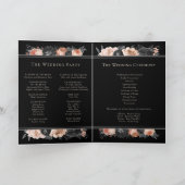 Gotische  Zwart Blush Gevouwen Bruiloft Programma (Binnen)