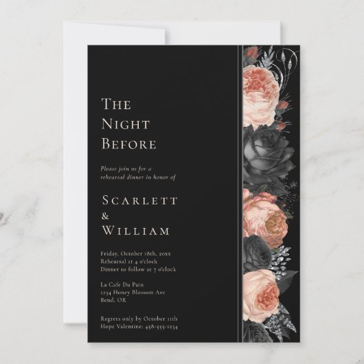 Gotische  Zwart Blush Huwelijk Nacht Voor Kaart (Voorkant)