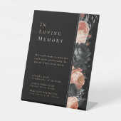 Gotische  Zwart Blush Huwelijksmonument Reclamebord Met Voetstuk (Voorkant)