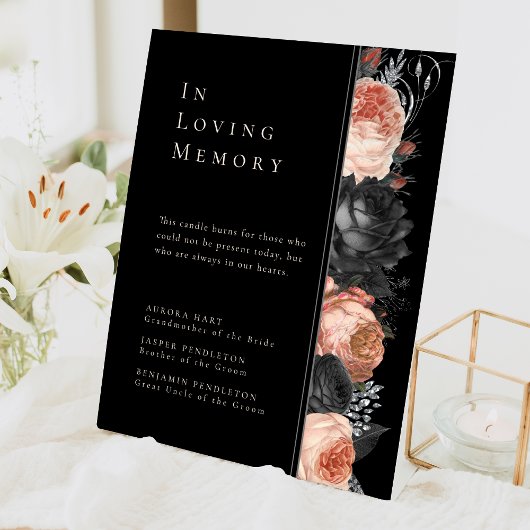 Gotische  Zwart Blush Huwelijksmonument Reclamebord Met Voetstuk