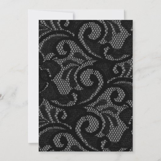 Gotische Zwart Blush Monogram Bruiloft Kaart (Achterkant)