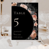 Gotische  Zwart Blush Trouwtafel Nummer Kaart