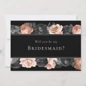 Gotische  Zwart Bruiloft Bruidsmeisje Voorstel Kaart (Voorkant)