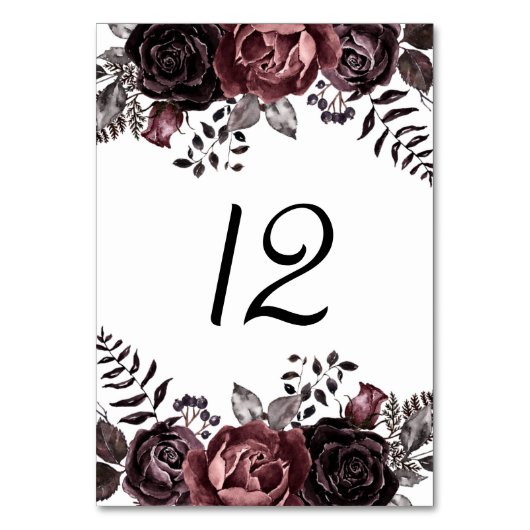 Gotische  Zwart Donker Bloemen Bruiloft Kaart (Achterkant)