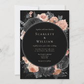 Gotische  Zwart Donker Blush Bruiloft Kaart (Voorkant)