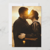 Gotische  Zwart Donker Blush Foto Bruiloft Kaart (Achterkant)