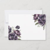 Gotische  Zwart Donker Pioen Bruiloft RSVP (Achterkant)