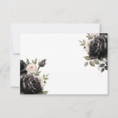 Gotische  Zwart Donker Rozen Bruiloft RSVP Kaartje (Achterkant)