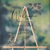 Gotische zwart en goud bloemenbruiloft welkom acryl bord (Neutraal)