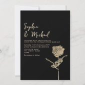 Gotische zwart en goud bruiloft uitnodiging (Voorkant)