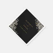 Gotische zwart en gouden Rozen bloemenbruiloft Servet (Hoek)