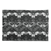 Gotische zwart en witte motten beddengoed kussensloop (Achterkant)