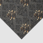 Gotische zwart gouden roos damast elegante adult tissuepapier (Detail)