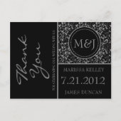 Gotische zwart/grijs bloeien dank u briefkaart (Voorkant)