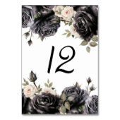 Gotische  Zwart Rozen Bloemen Bruiloft Kaart (Achterkant)