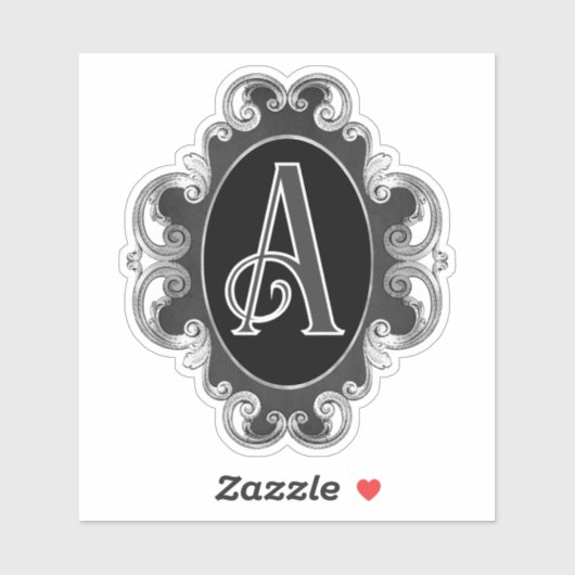 Gotische zwart-wit badge sticker (Vel)