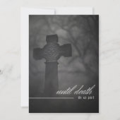 Gotische zwart-wit begraafplaats tot de dood bruil kaart (Voorkant)