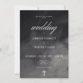 Gotische zwart-wit begraafplaats tot de dood bruil kaart (Achterkant)