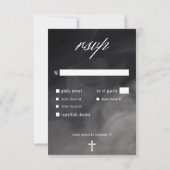 Gotische zwart-wit begraafplaats tot het diner des RSVP kaartje (Achterkant)