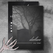 Gotische zwart-wit begraafplaats tot het diner des RSVP kaartje