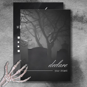 Gotische zwart-wit begraafplaats tot het diner des RSVP kaartje