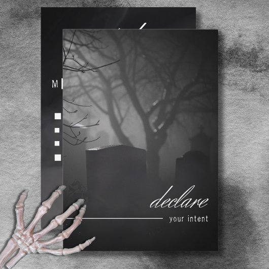 Gotische zwart-wit begraafplaats tot het diner des RSVP kaartje