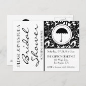 Gotische zwart-wit bloeiende Vrijgezellenfeest Uit Uitnodiging Briefkaart (Voorkant / Achterkant)