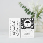 Gotische zwart-wit bloeiende Vrijgezellenfeest Uit Uitnodiging Briefkaart (Staand voorkant)