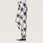 Gotische zwart-wit distel patroon Halloween Leggings (Links)