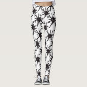 Gotische zwart-wit distel patroon Halloween Leggings (Voorkant)