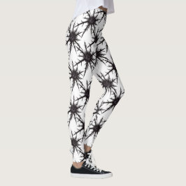 Gotische zwart-wit distel patroon Halloween Leggings