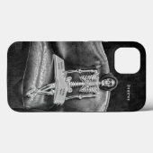 Gotische zwart-wit grappig skelet Case-Mate iPhone case (Achterkant (horizontaal))