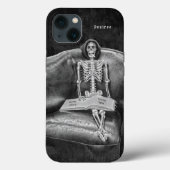 Gotische  zwart-wit grappig skelet Case-Mate iPhone case (Achterkant)