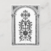 Gotische zwart-wit middeleeuwse tot de dood bruilo informatiekaartje (Achterkant)