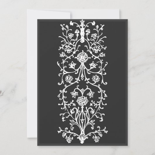 Gotische zwart-wit middeleeuwse tot de dood bruilo kaart (Achterkant)