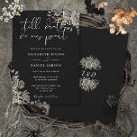 Gotische zwart-wit rozen bloemenbruiloft kaart<br><div class="desc">Deze elegante gotische bruiloft uitnodiging kan worden gepersonaliseerd met uw informatie in chique typografie met uw monogram initialen op de achterkant. Ontworpen door Thisnotme©</div>