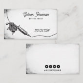 Gotische zwart-wit Tattoo Machine Visitekaartje (Voorkant / Achterkant)