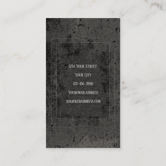 Gotische  zwart-wit Tattoo schedel Tarot Visitekaartje (Achterkant)