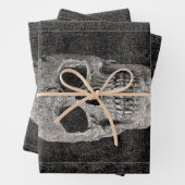 Gotische  zwart-wit textuur schedel tarot inpakpapier vel (In situ)