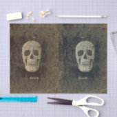 Gotische zwart-wit textuur schedel tarot tissuepapier (Craft)