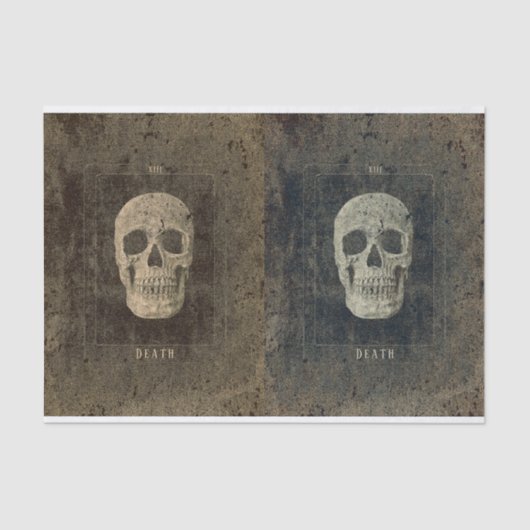 Gotische  zwart-wit textuur schedel tarot tissuepapier (Voorkant)