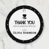 Gotische zwart-wit verjaardag bedankjes labels (Voorkant)
